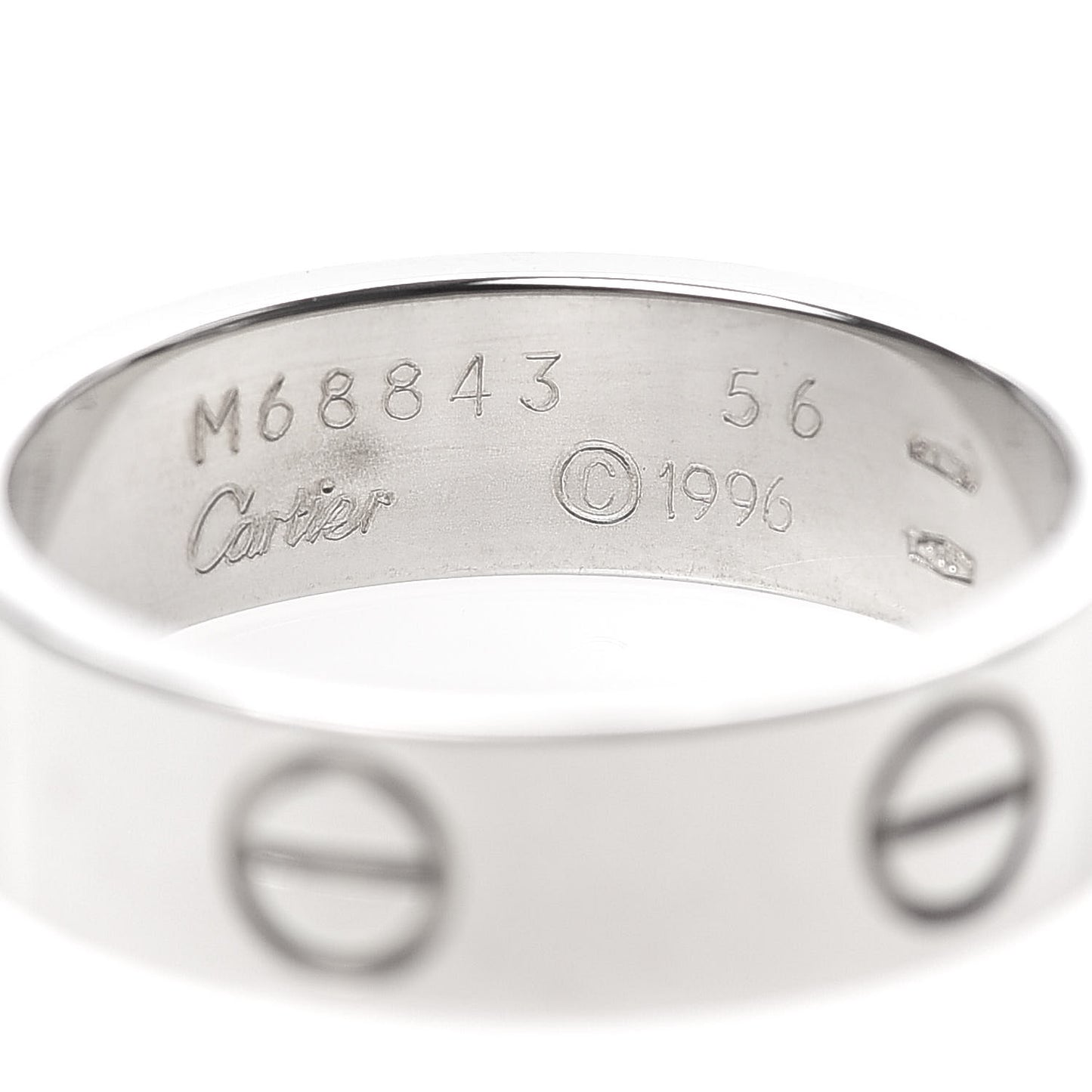 18K White Gold 5.5mm LOVE Ring 56 7.5