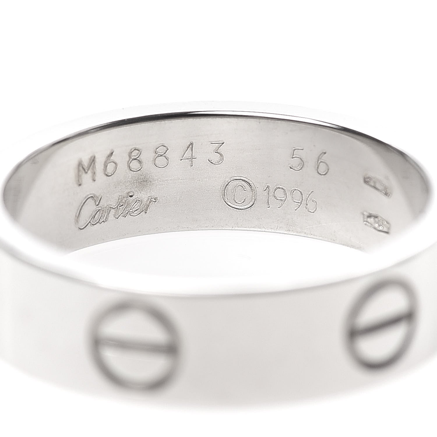 Cartier 18K White Gold 5.5mm LOVE Ring 56 7.5 4 of 4