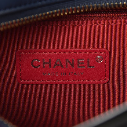 Chanel Aged Calfskin Quilted Small Gabrielle Hobo Navy Black 8 of 9