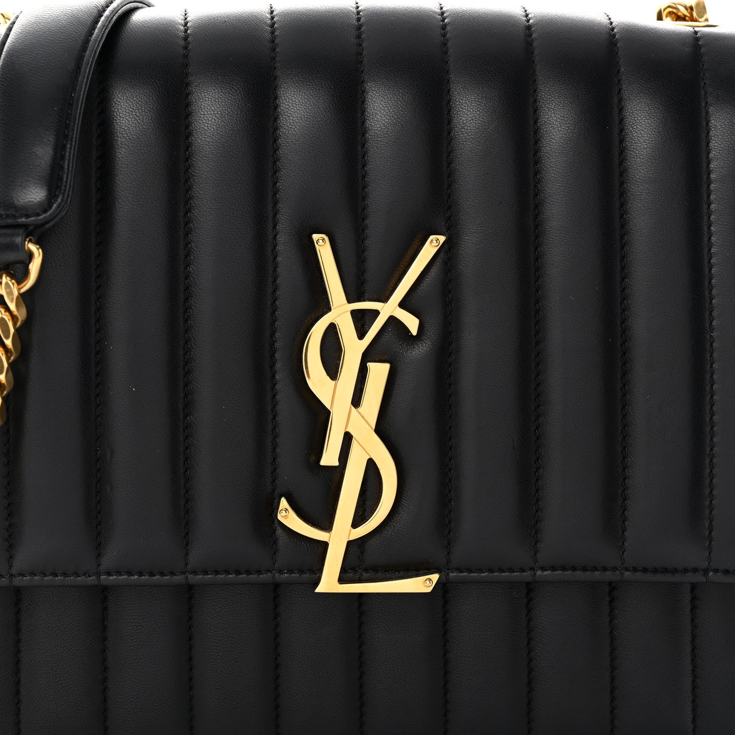 Saint Laurent Lambskin Matelasse Monogram Large Vicky Chain Bag Black 8 of 10