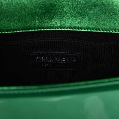 Chanel Patent Calfskin Quilted Medium Boy Flap Green 6 of 13