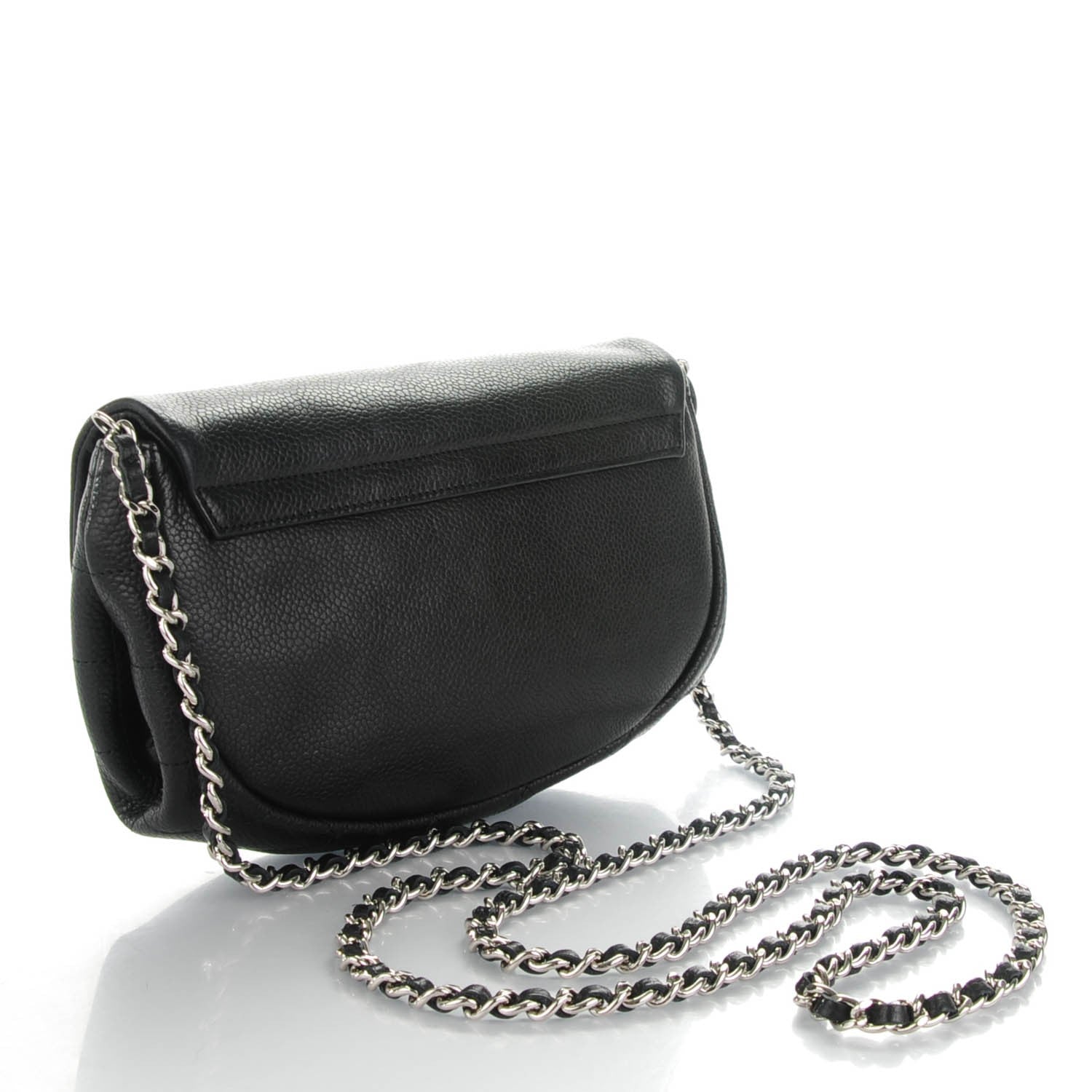 Chanel Caviar Half Moon Wallet On Chain WOC Black 3 of 8