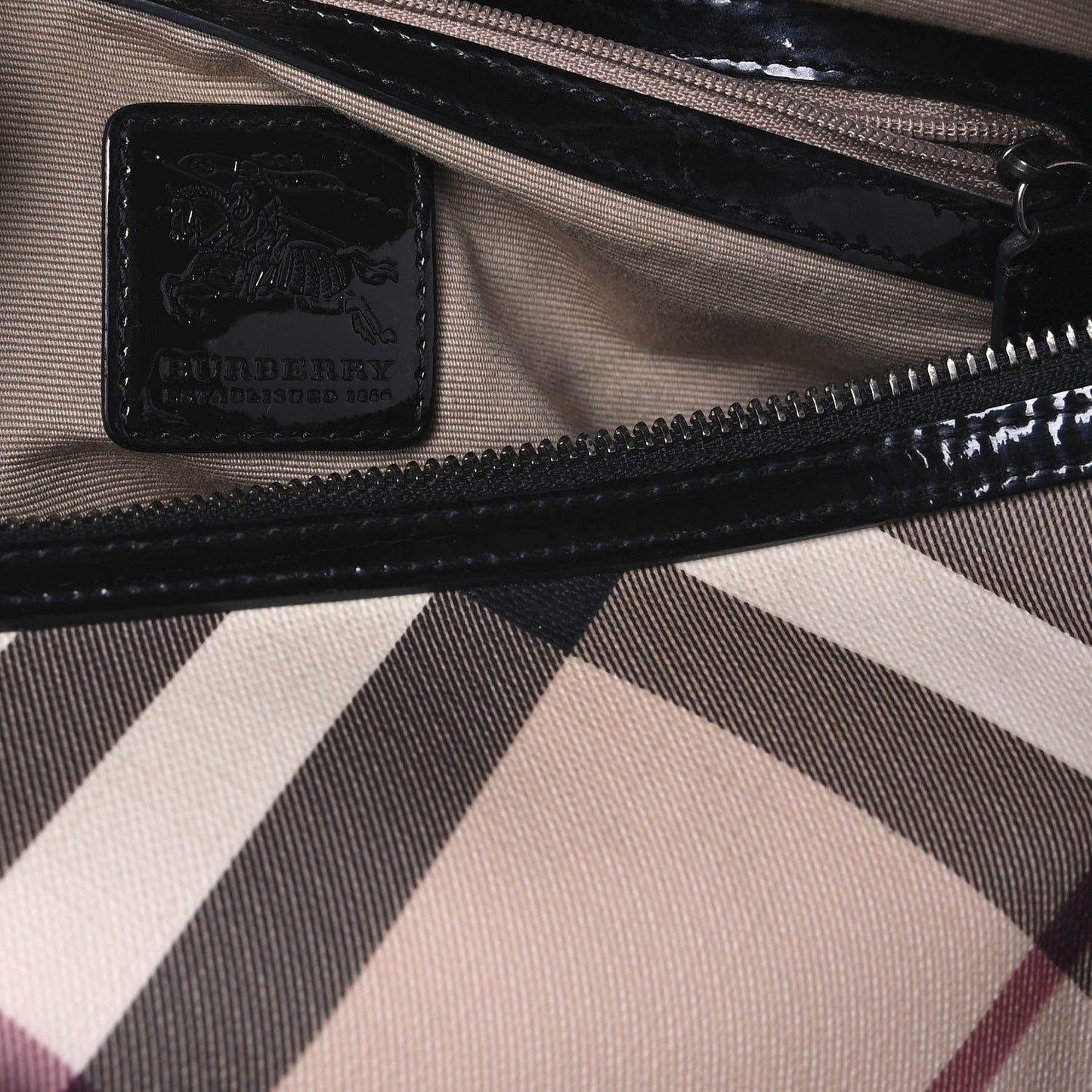 Nova Check Patent Small Chester Bowling Bag Black