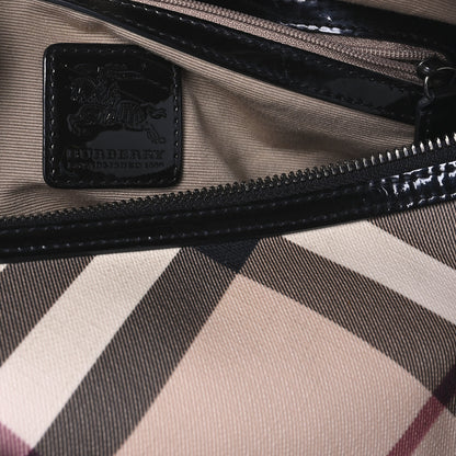 Burberry Nova Check Patent Small Chester Bowling Bag Black 6 of 15