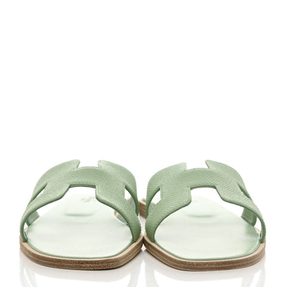 Hermes Epsom Oran Sandals 37 Vert Jade 2 of 9