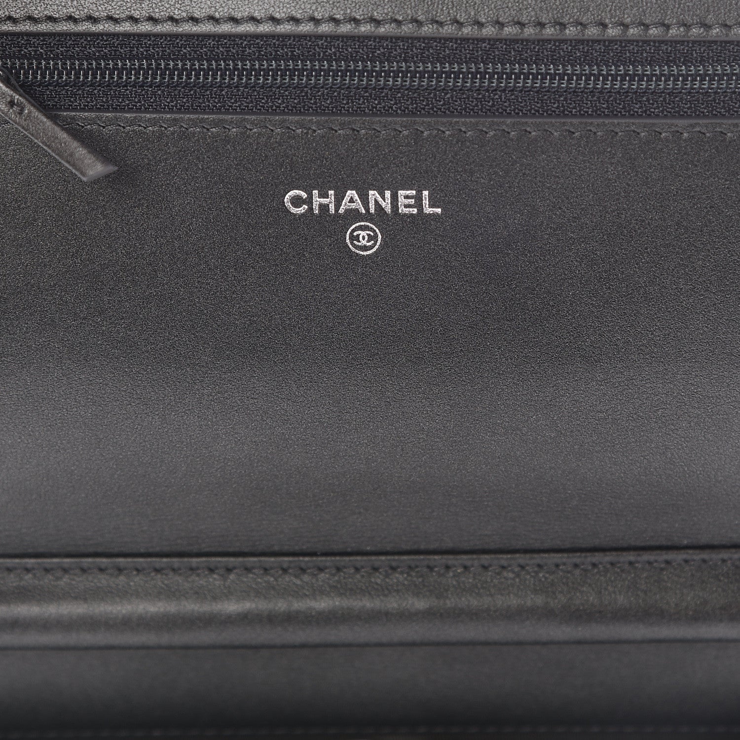 Chanel Goatskin Camellia Embossed Wallet On Chain WOC Grey 6 of 11