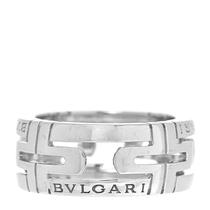 Bulgari 18K White Gold Parentesi Band Ring 48 4.5 1 of 4
