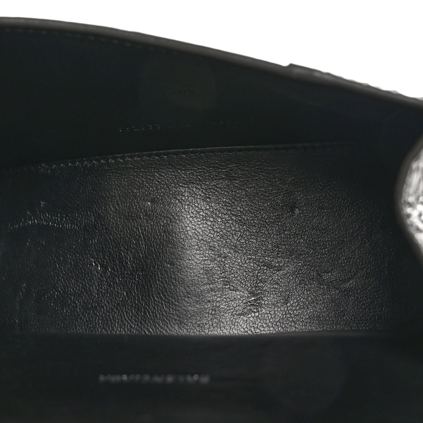 Metallic Shiny Calfskin Crocodile Embossed Hourglass Top Handle Bag XS Gunmetal