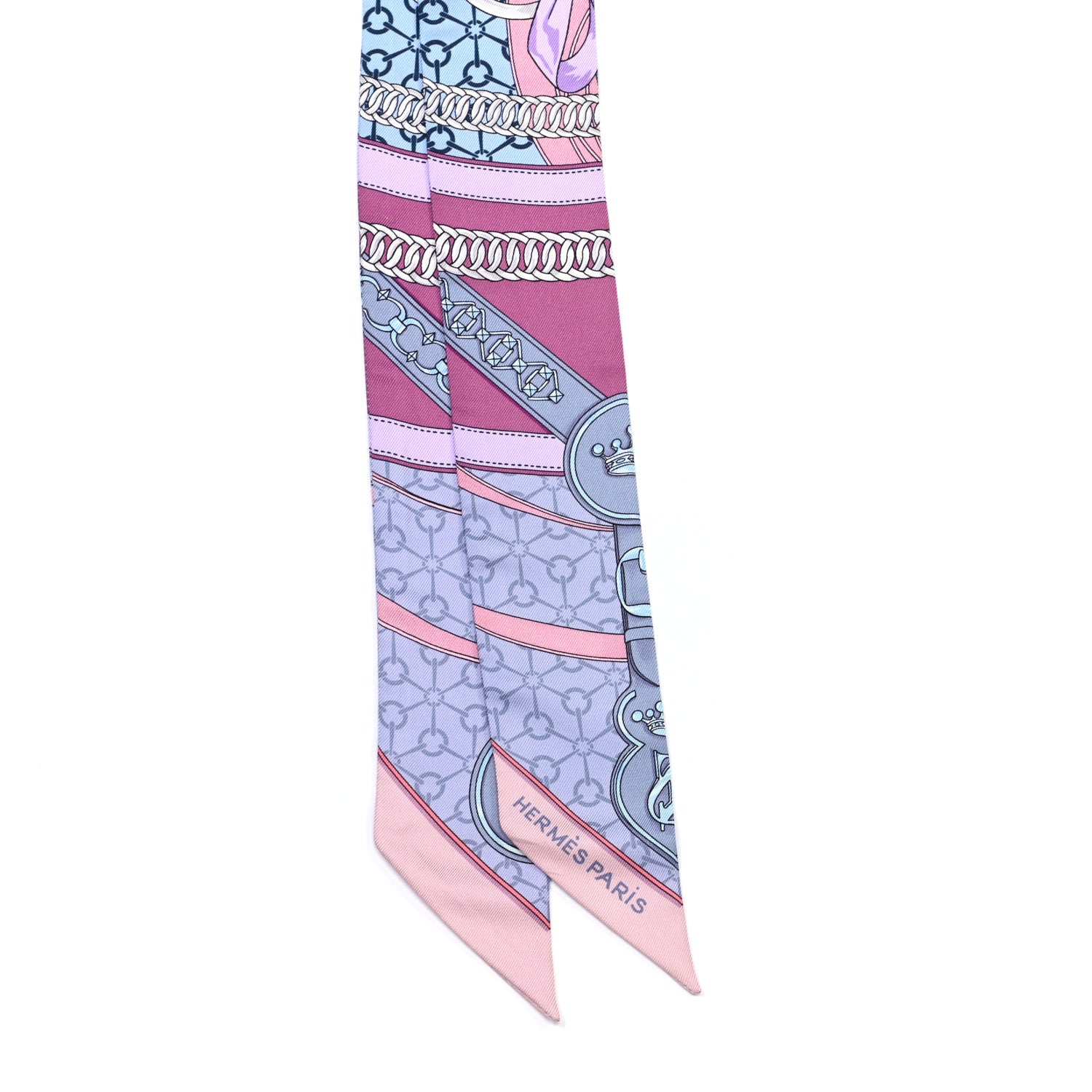 Hermes Silk La Promenade Du Matin Twilly Mauve Ciel Gris 2 of 4