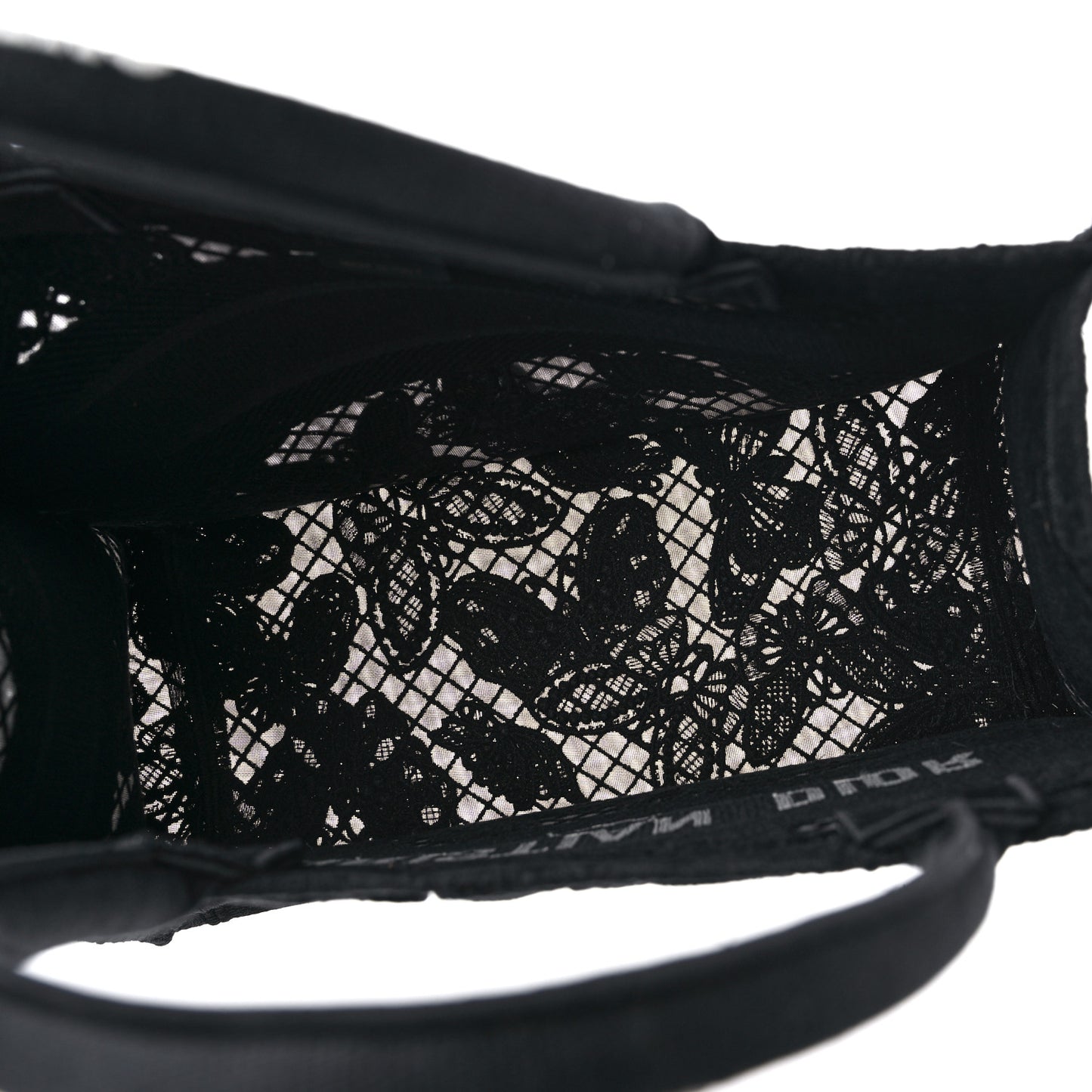 Embroidered 3D Macrame D-Lace Butterfly Medium Book Tote Black Multicolor