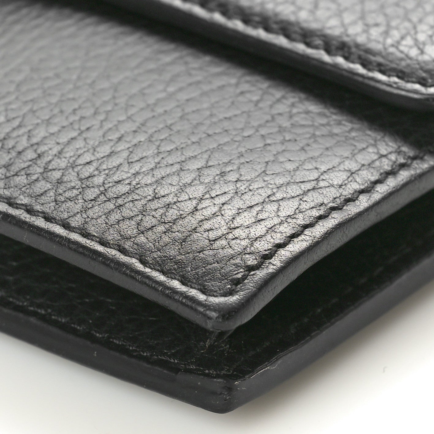 Dollar Calfskin Interlocking G Chain Wallet Black
