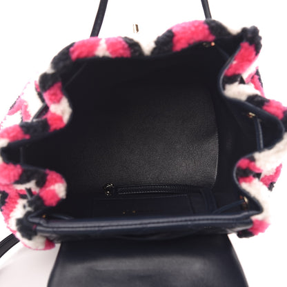 Chanel Lambskin Shearling Small Urban Spirit Backpack White Fuchsia Navy 5 of 8