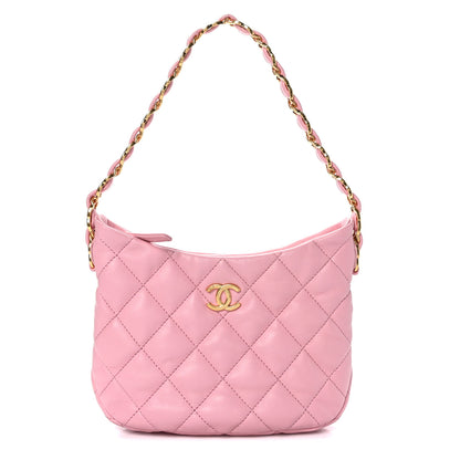 Chanel Lambskin Quilted CC Links Hobo Light Pink 1 of 10