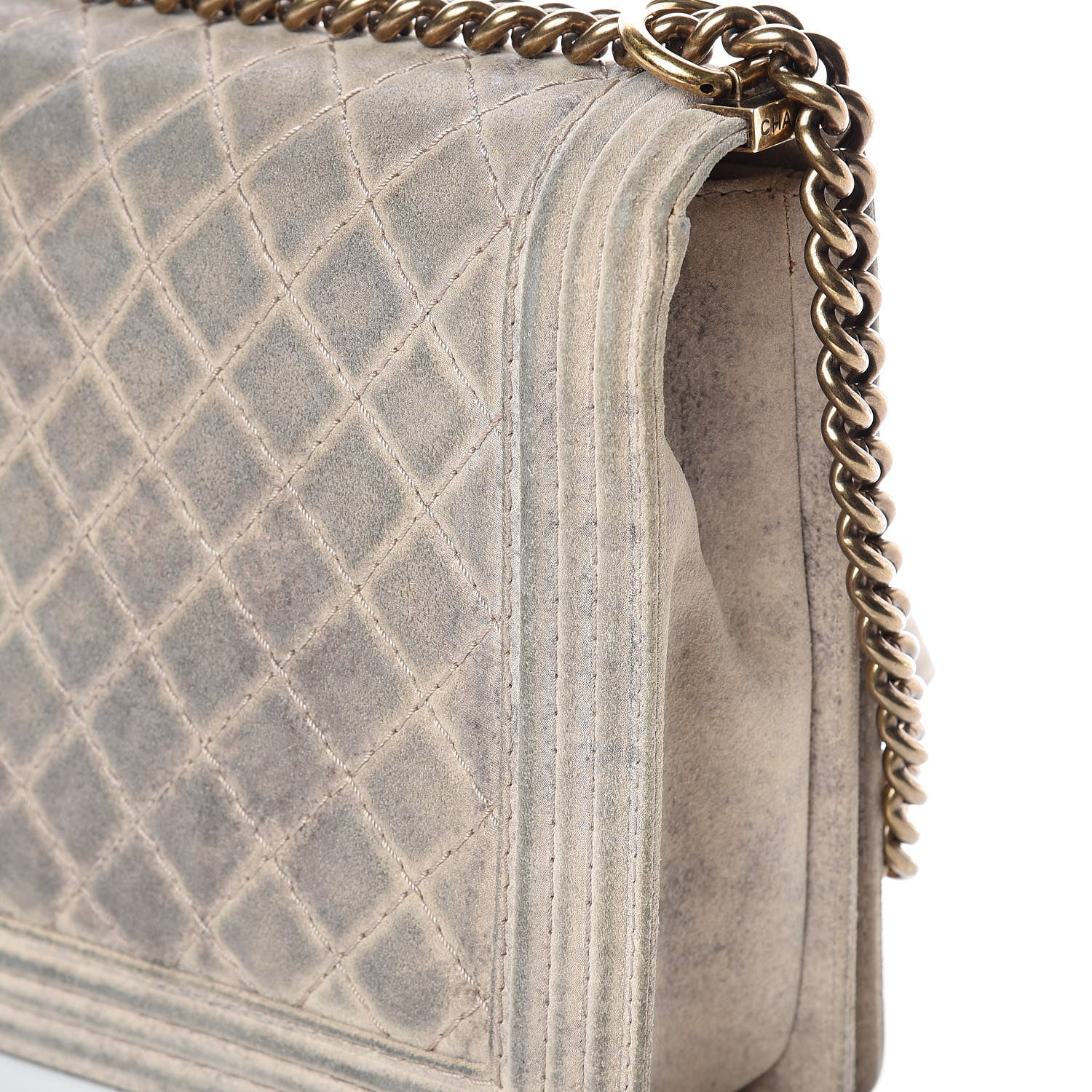 Chanel Iridescent Calfskin Quilted Large Boy Flap Beige 11 of 13