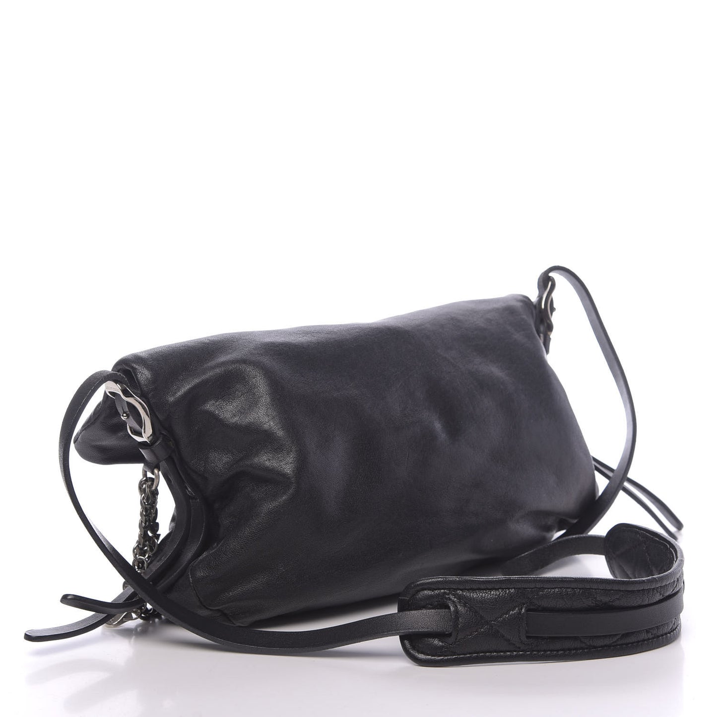 Lambskin Small Biker Hobo Black