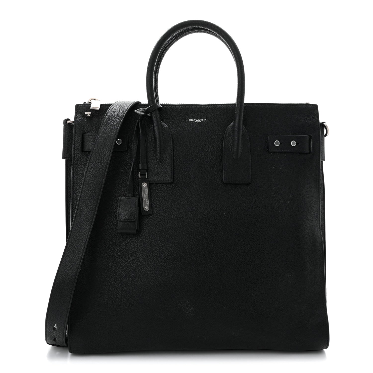 Saint Laurent Grained Calfskin Sac De Jour Souple North South Tote Black 1 of 12
