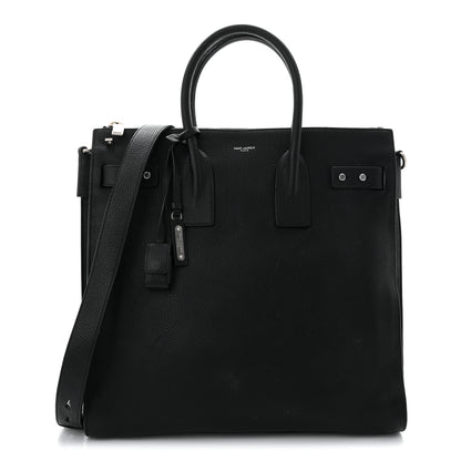 Saint Laurent Grained Calfskin Sac De Jour Souple North South Tote Black 1 of 12