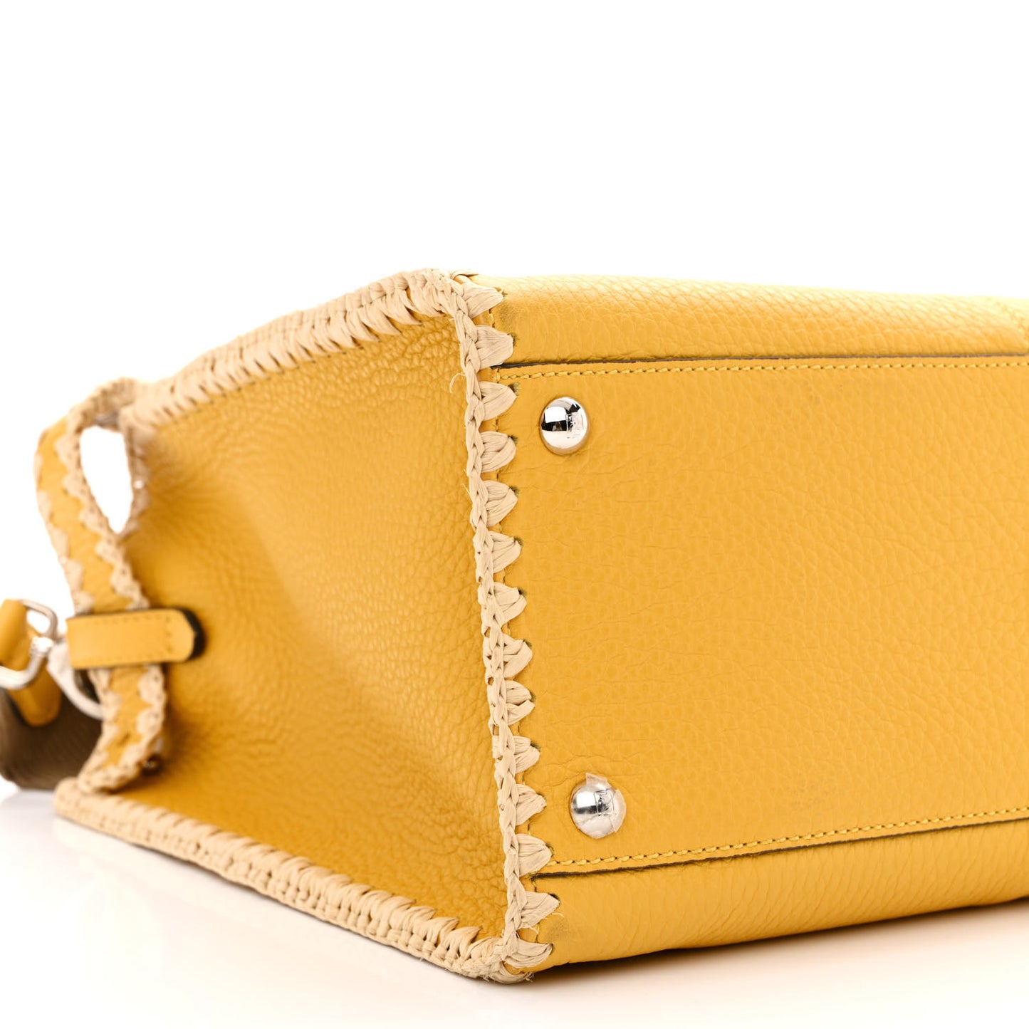 Cuoio Romano Selleria Raffia Bi-Color Woven Medium Peekaboo X-Lite Sunflower Paglia