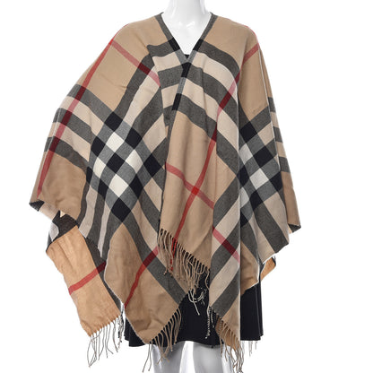 Burberry Merino Wool House Check Collette Cape Scarf Camel 2 of 6