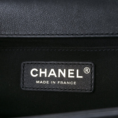 Chanel Calfskin Medium Boy Logo Top Handle Flap Black 6 of 11