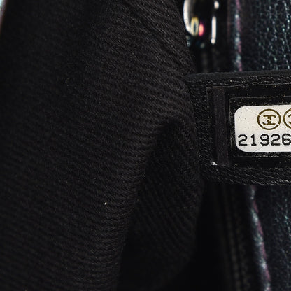 Chanel Iridescent Goatskin Quilted Small Double Carry Waist Chain Flap Purple 9 of 9