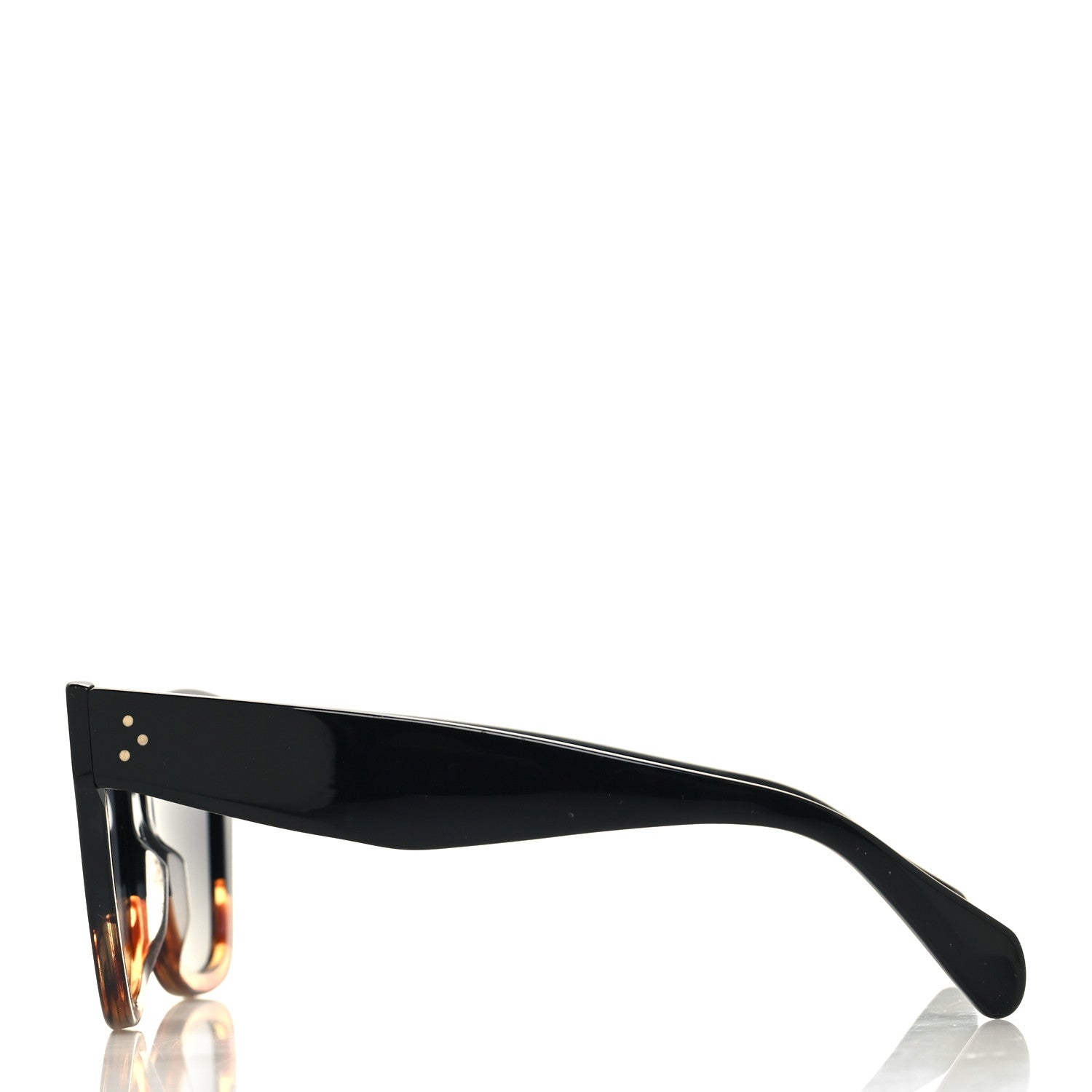 Celine Acetate Polarized Cat Eye Sunglasses CL4004IN Havana Black 3 of 9