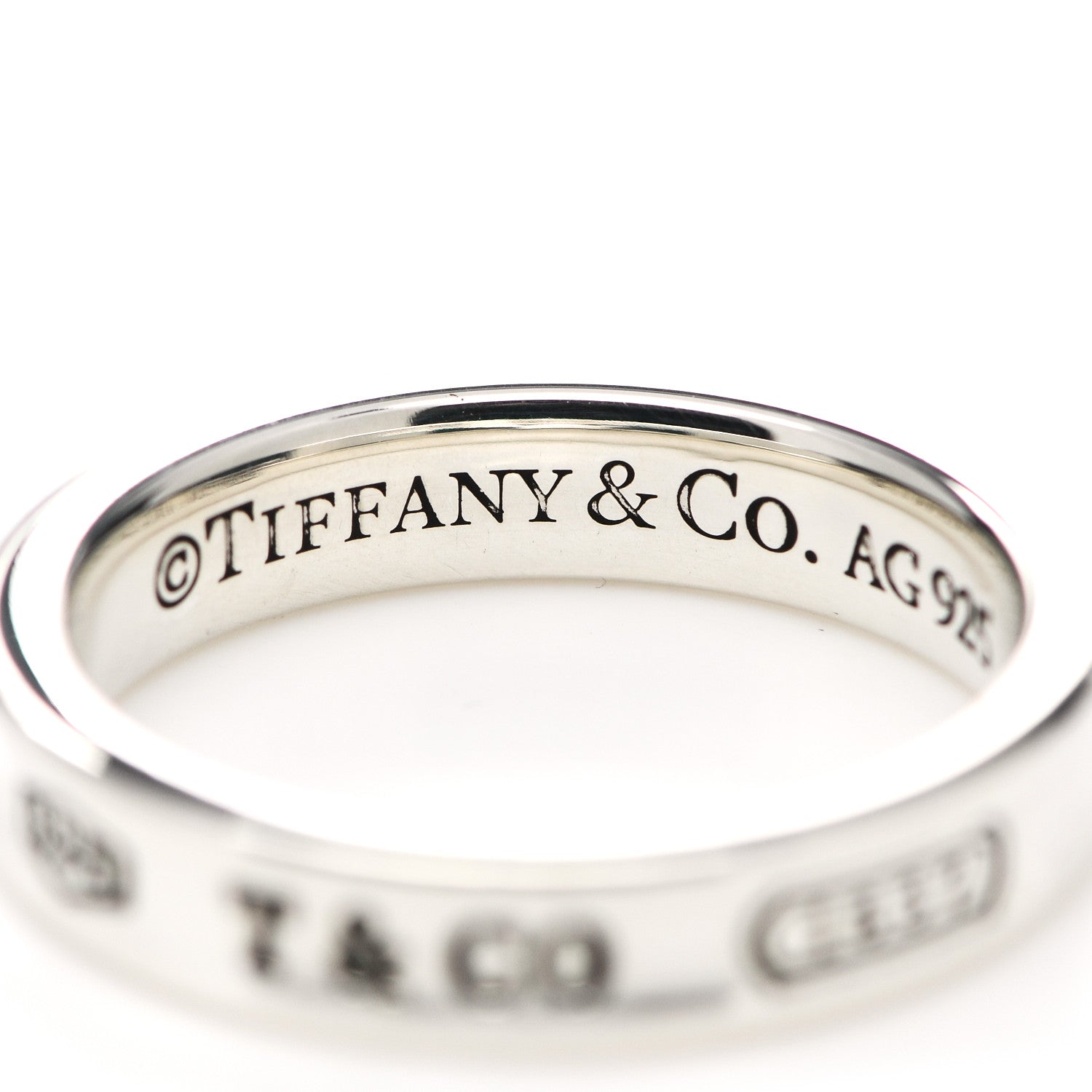 Tiffany Sterling Silver Narrow 1837 Band Ring 53 6.25 4 of 6