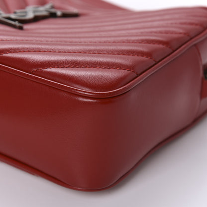 Saint Laurent Calfskin Matelasse Monogram Lou Camera Bag Red 7 of 12