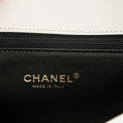 Chanel Caviar Quilted Small CC Filigree Flap White Black 6 of 7
