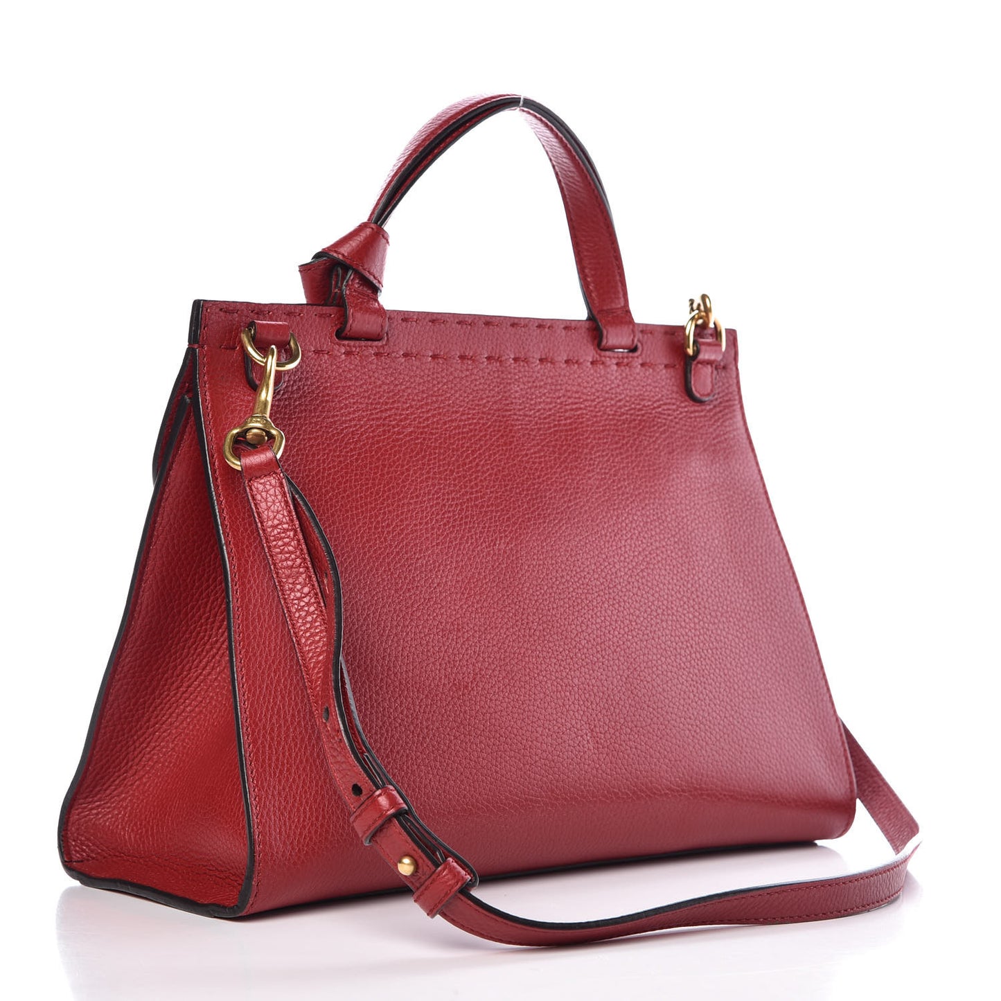 Calfskin Small GG Marmont Top Handle Bag Vulcanic Red