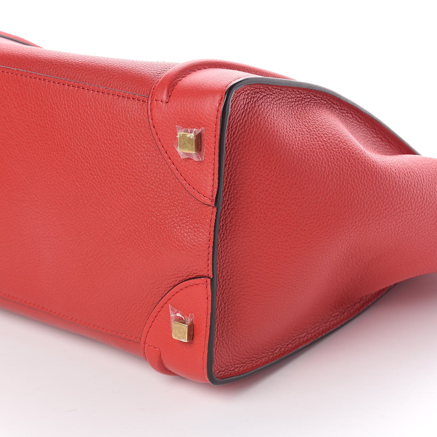Drummed Calfskin Mini Luggage Coquelicot