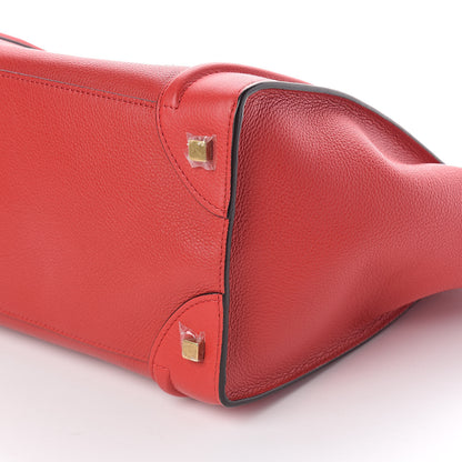 Celine Drummed Calfskin Mini Luggage Coquelicot 9 of 9