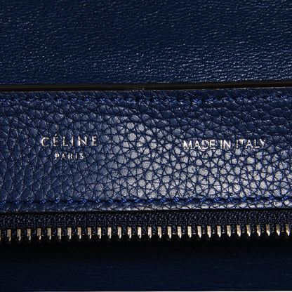Celine Drummed Calfskin Suede Medium Trapeze Ocean Blue 7 of 11