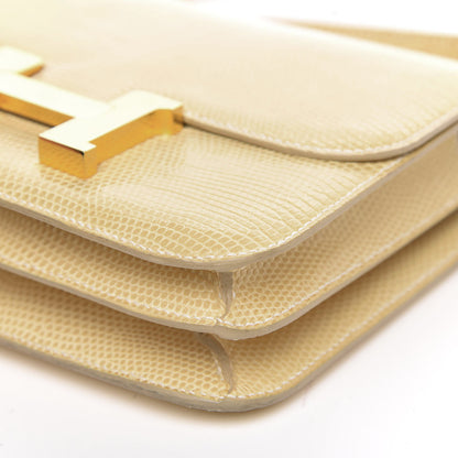 Hermes Lizard Constance 18 Blanc Casse 7 of 20