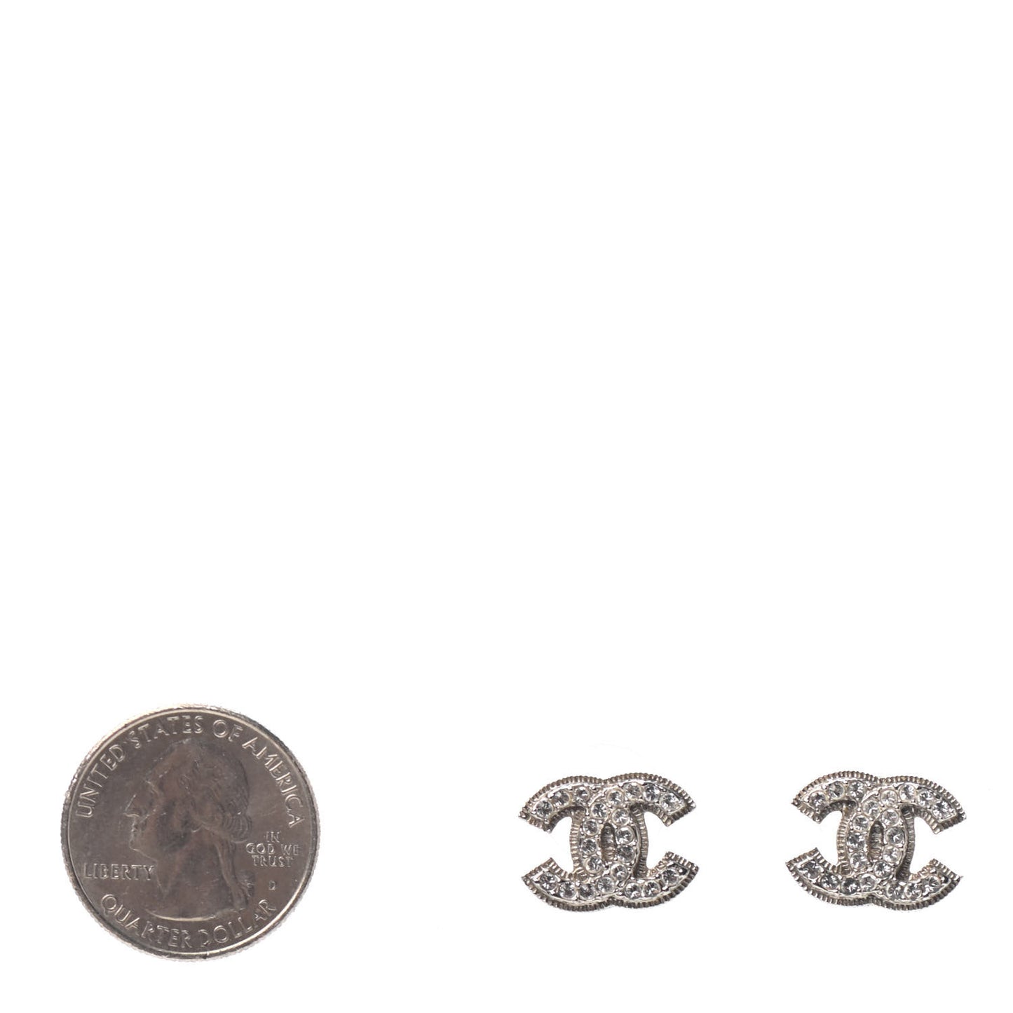 Crystal Mini CC Earrings Silver