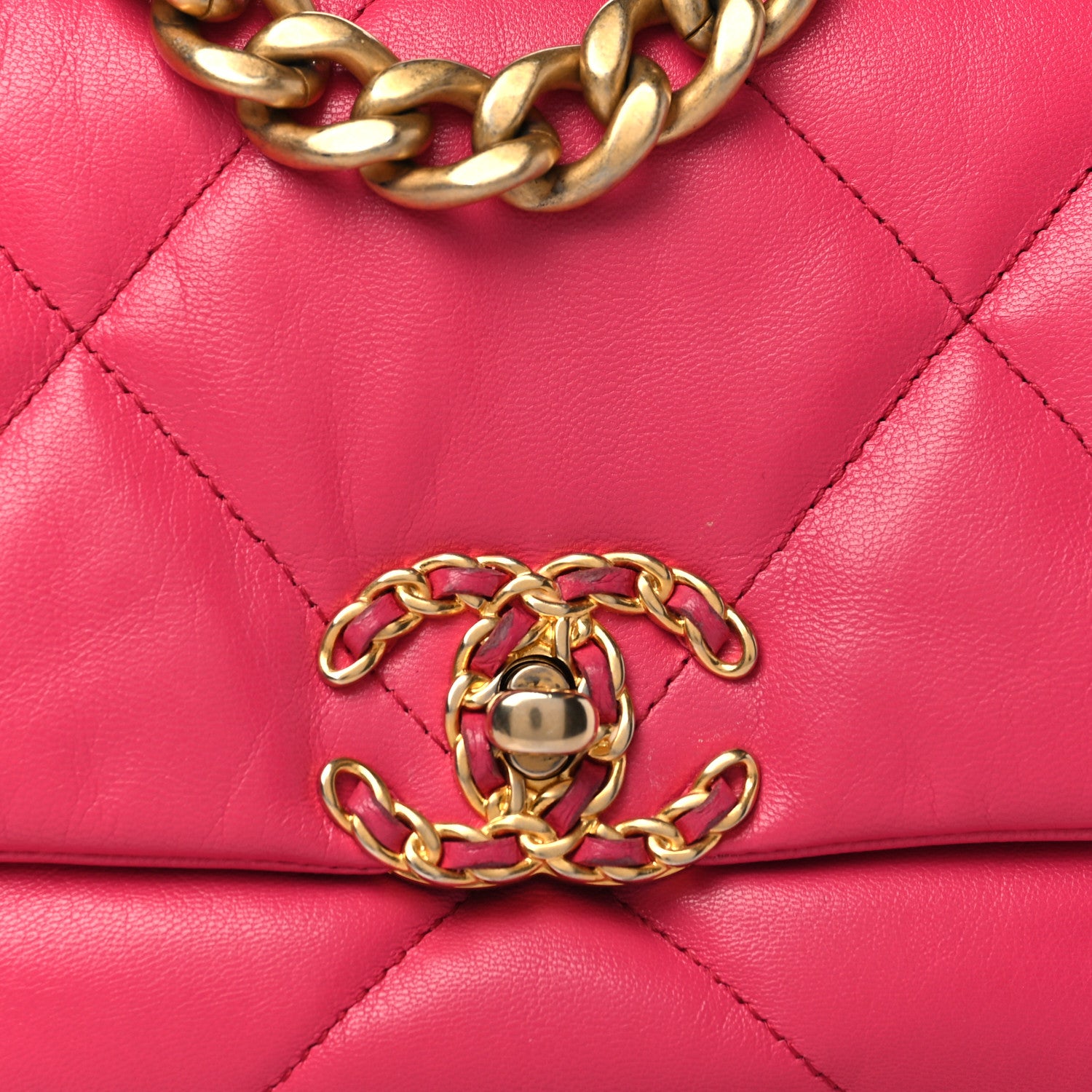 Chanel Lambskin Quilted Medium Chanel 19 Flap Dark Pink 8 of 10