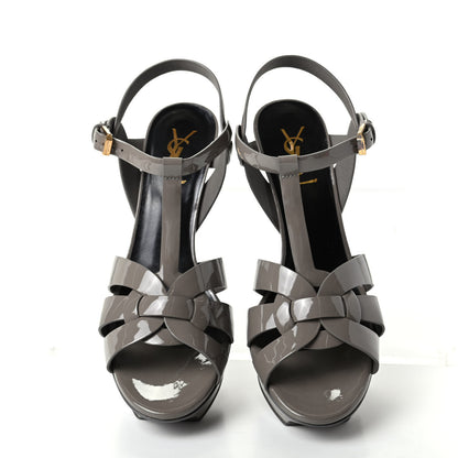 Saint Laurent Patent Tribute 75 Platform Sandals 38 Fog 5 of 11