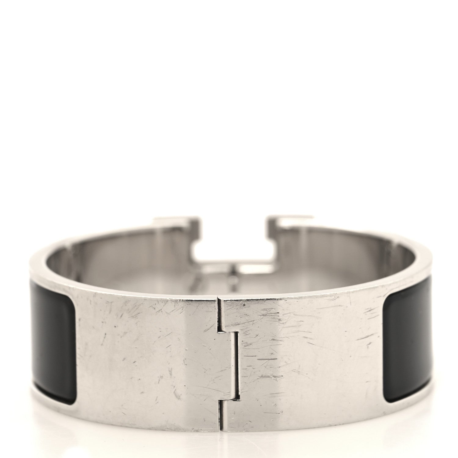 Hermes Enamel Wide Clic Clac H Bracelet GM Black 3 of 4