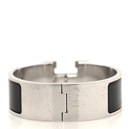 Hermes Enamel Wide Clic Clac H Bracelet GM Black 3 of 4