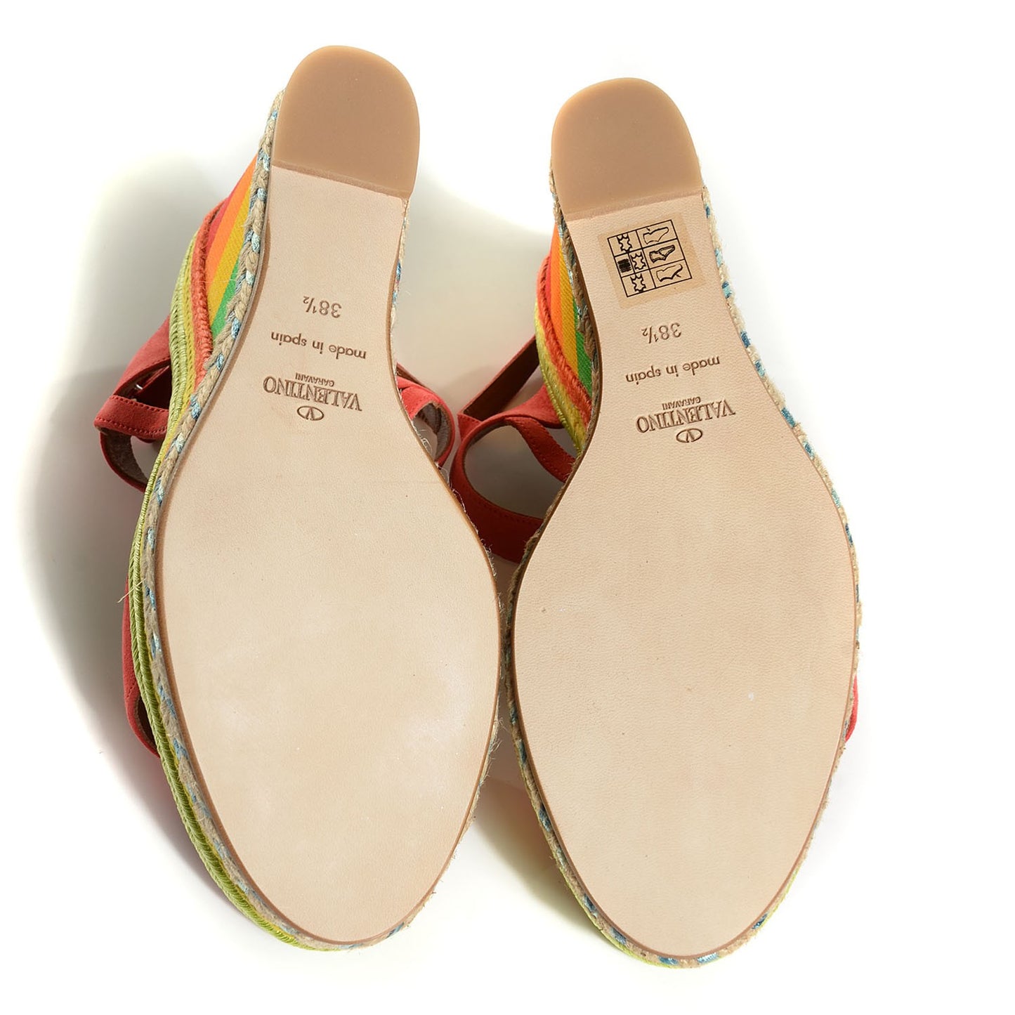 Nubuck Canvas 1973 Espadrille Wedge Sandals 38.5 Red