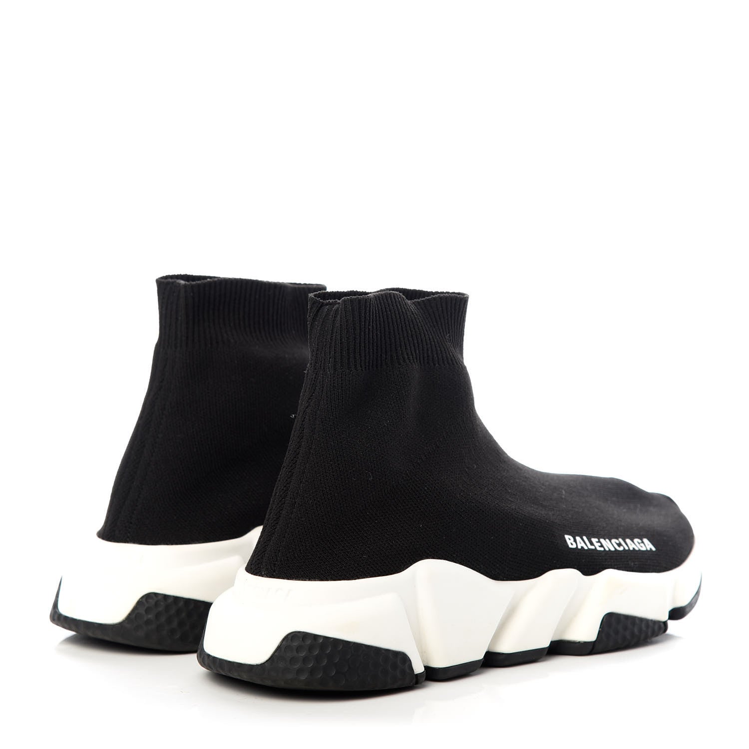 Balenciaga Neoprene Knit Womens Speed Sneakers 36 Black White 4 of 9
