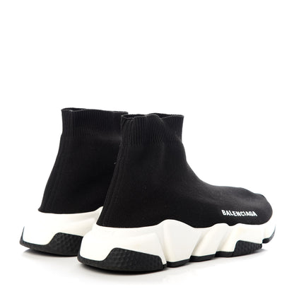 Balenciaga Neoprene Knit Womens Speed Sneakers 36 Black White 4 of 9