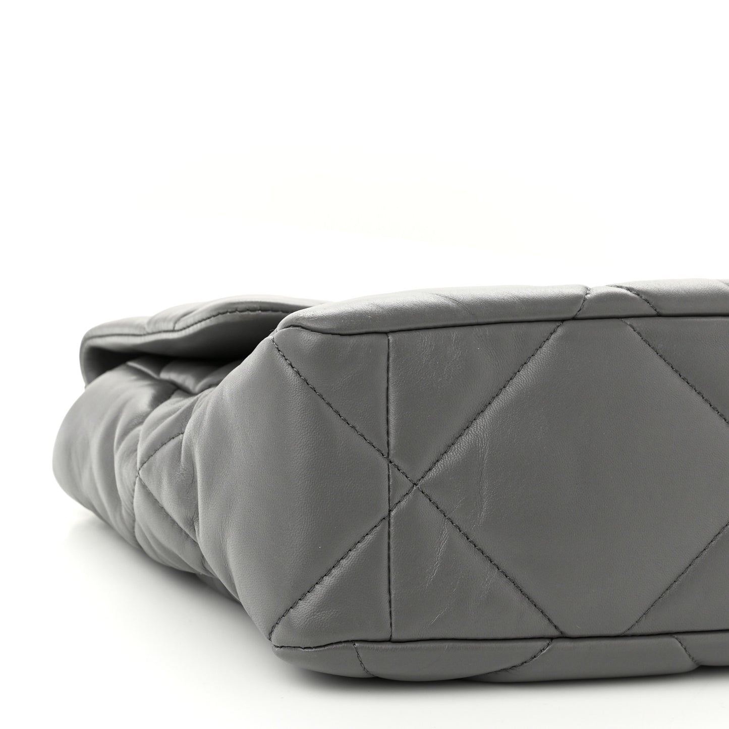 Lambskin Quilted Large Chanel 19 Flap Dark Grey