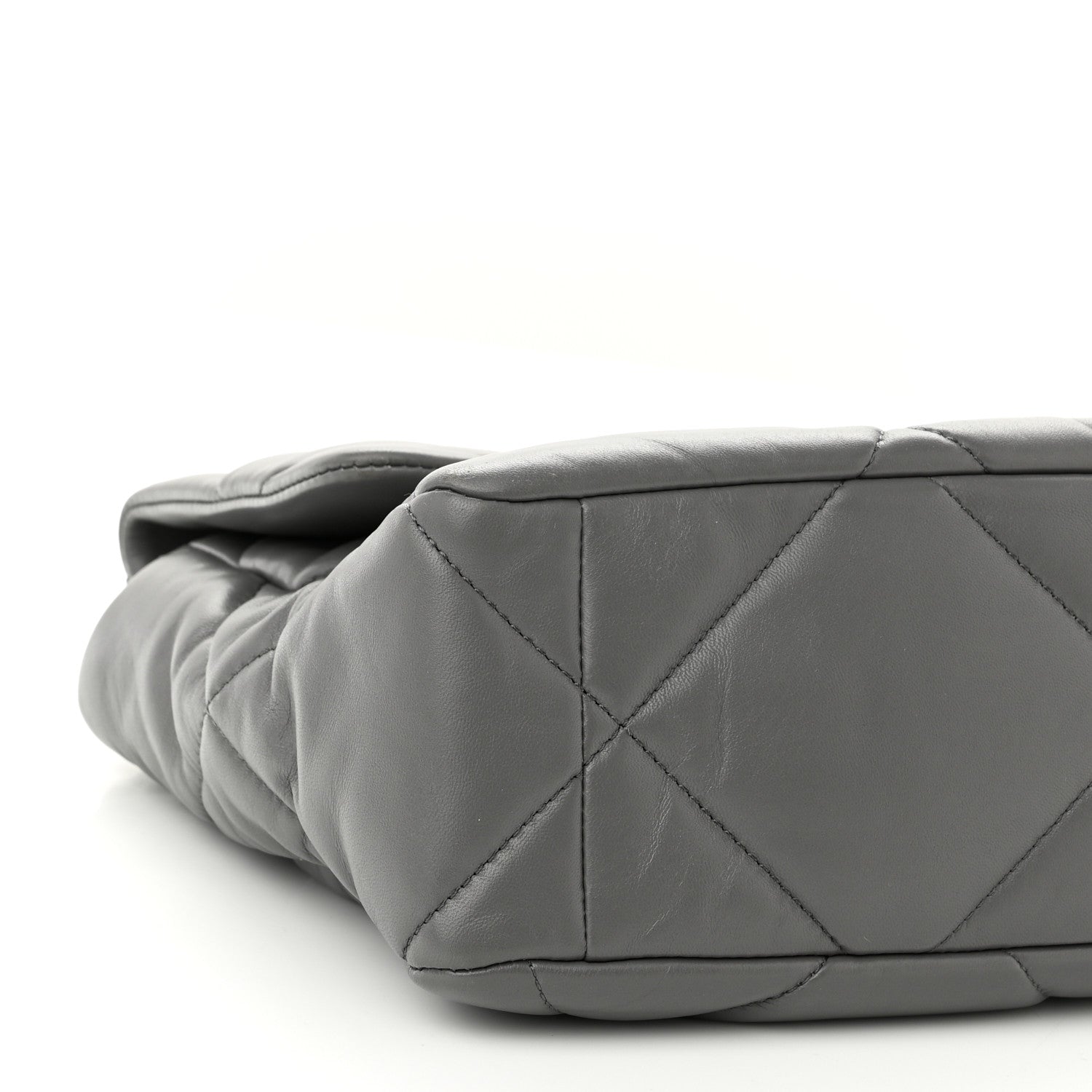 Chanel Lambskin Quilted Large Chanel 19 Flap Dark Grey 9 of 10