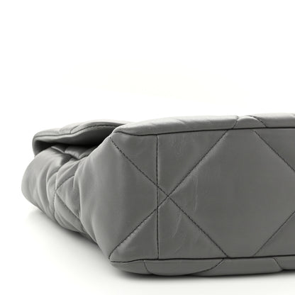 Chanel Lambskin Quilted Large Chanel 19 Flap Dark Grey 9 of 10