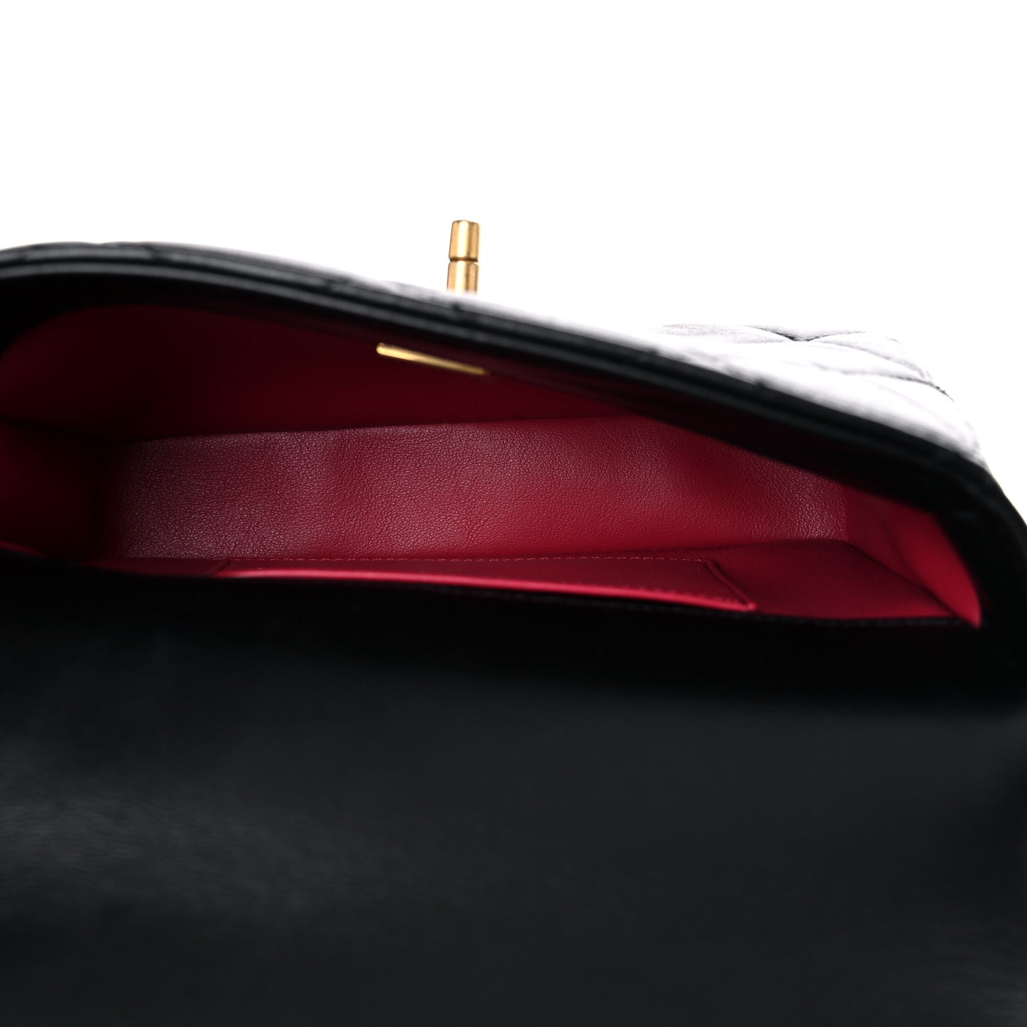 Lambskin Enamel Quilted Mini Pending CC Square Flap Black