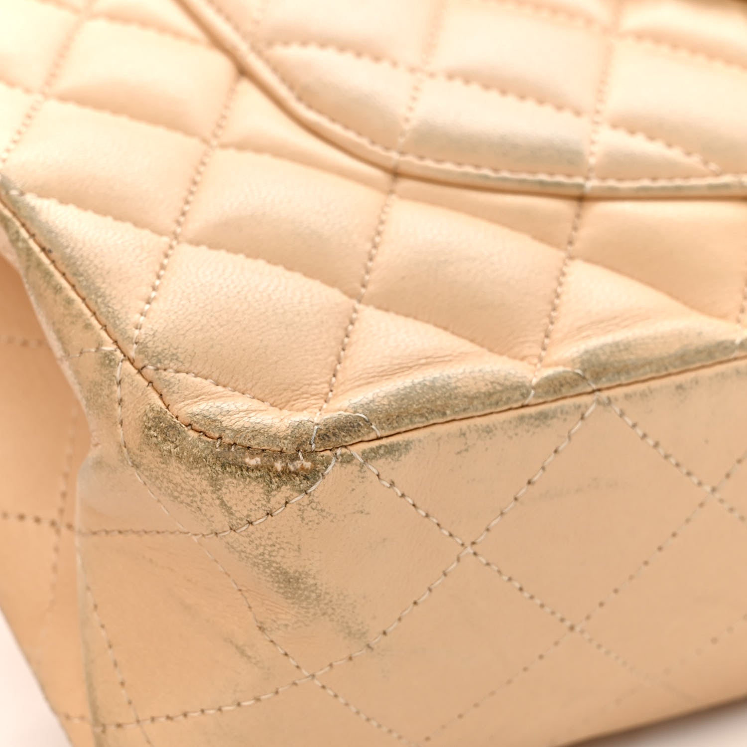 Chanel Lambskin Quilted Medium Double Flap Beige 14 of 21