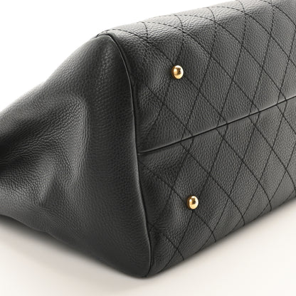 Chanel Grained Calfskin Stitched Large Supple Rock Shopping Black 9 of 10
