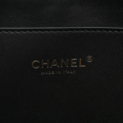 Chanel Raffia Effect Calfskin Coco Beach Shopping Tote Black 6 of 10