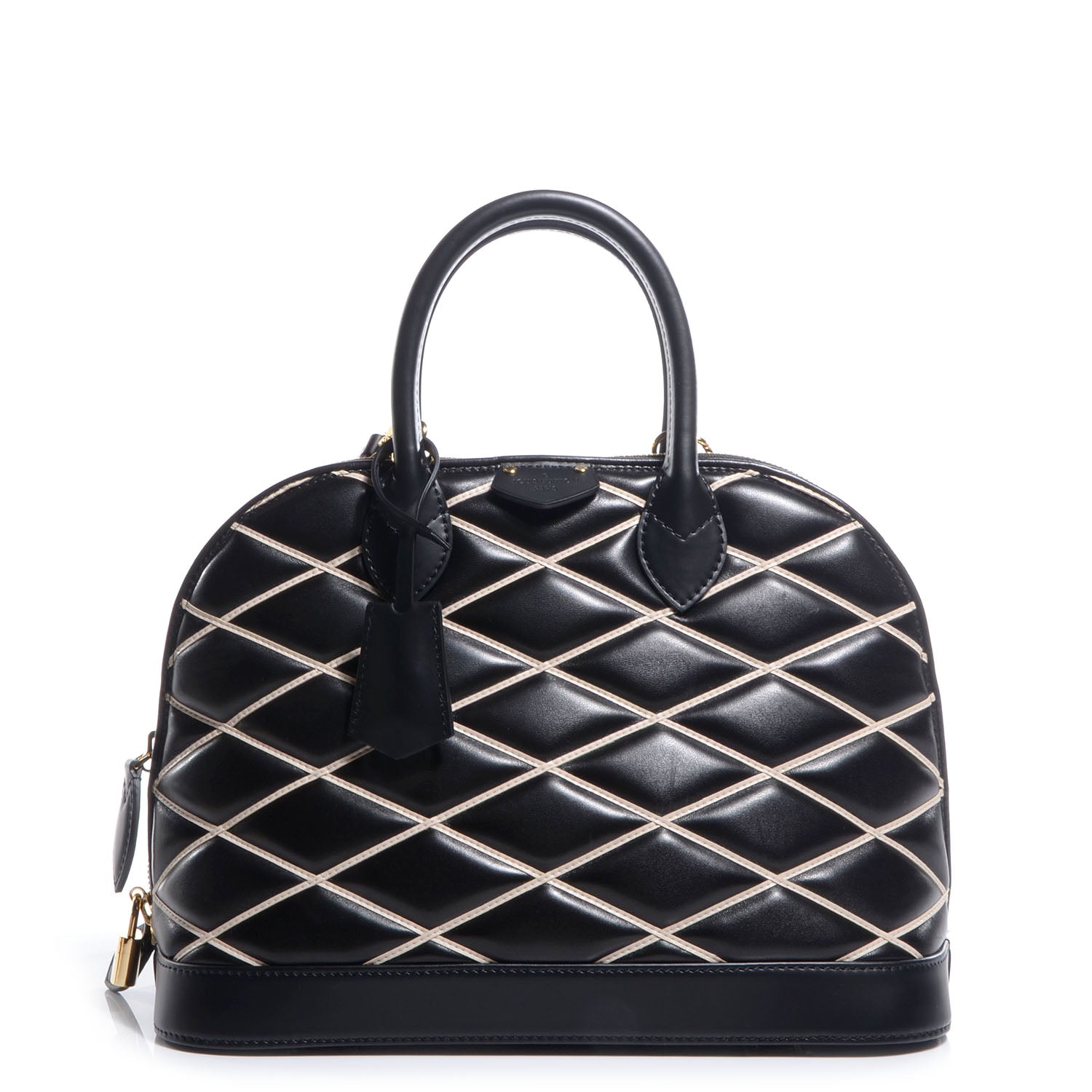Louis Vuitton Lambskin Malletage Alma PM Black 1 of 7